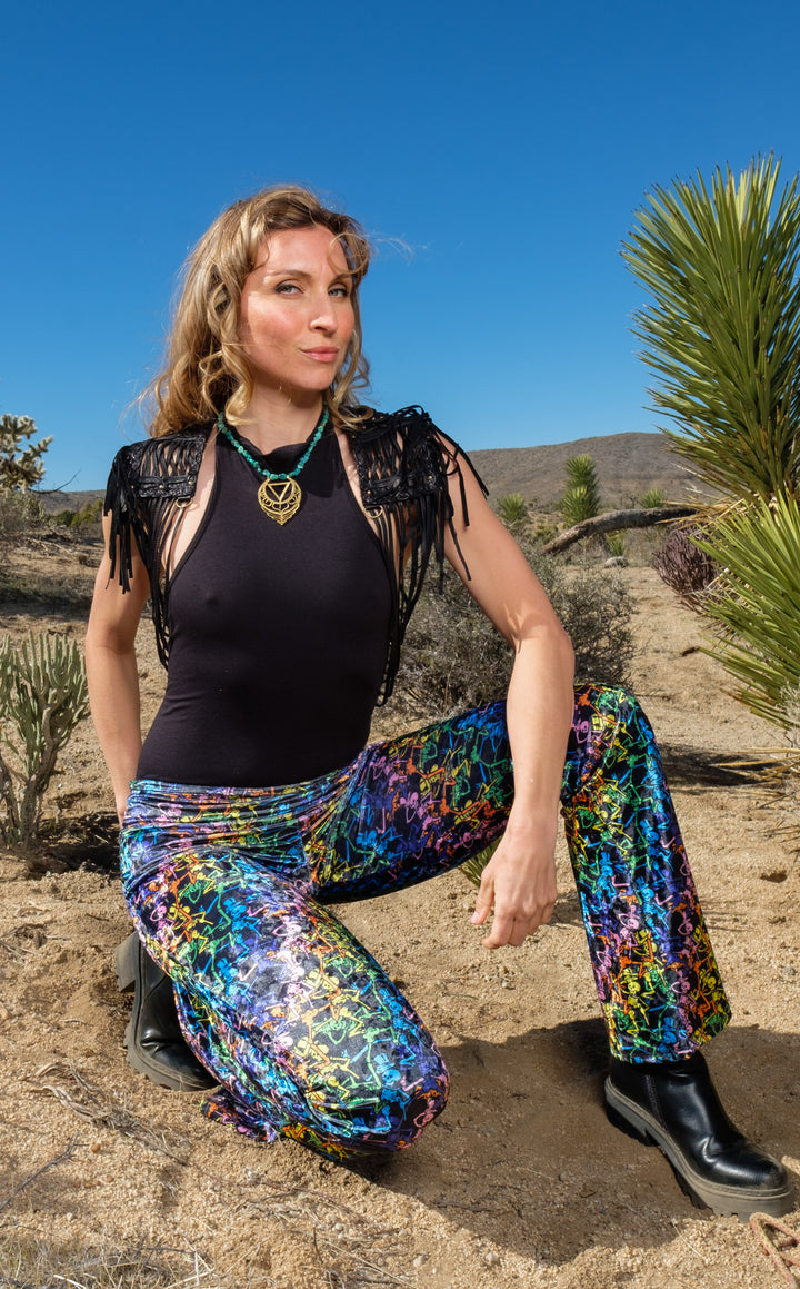 Grateful Dead Velvet Slim Bells - Dancing Skeleton