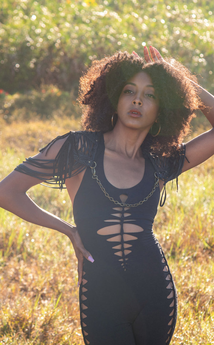 Black Bamboo Panther Ladyhawke Onesie x SnipTease