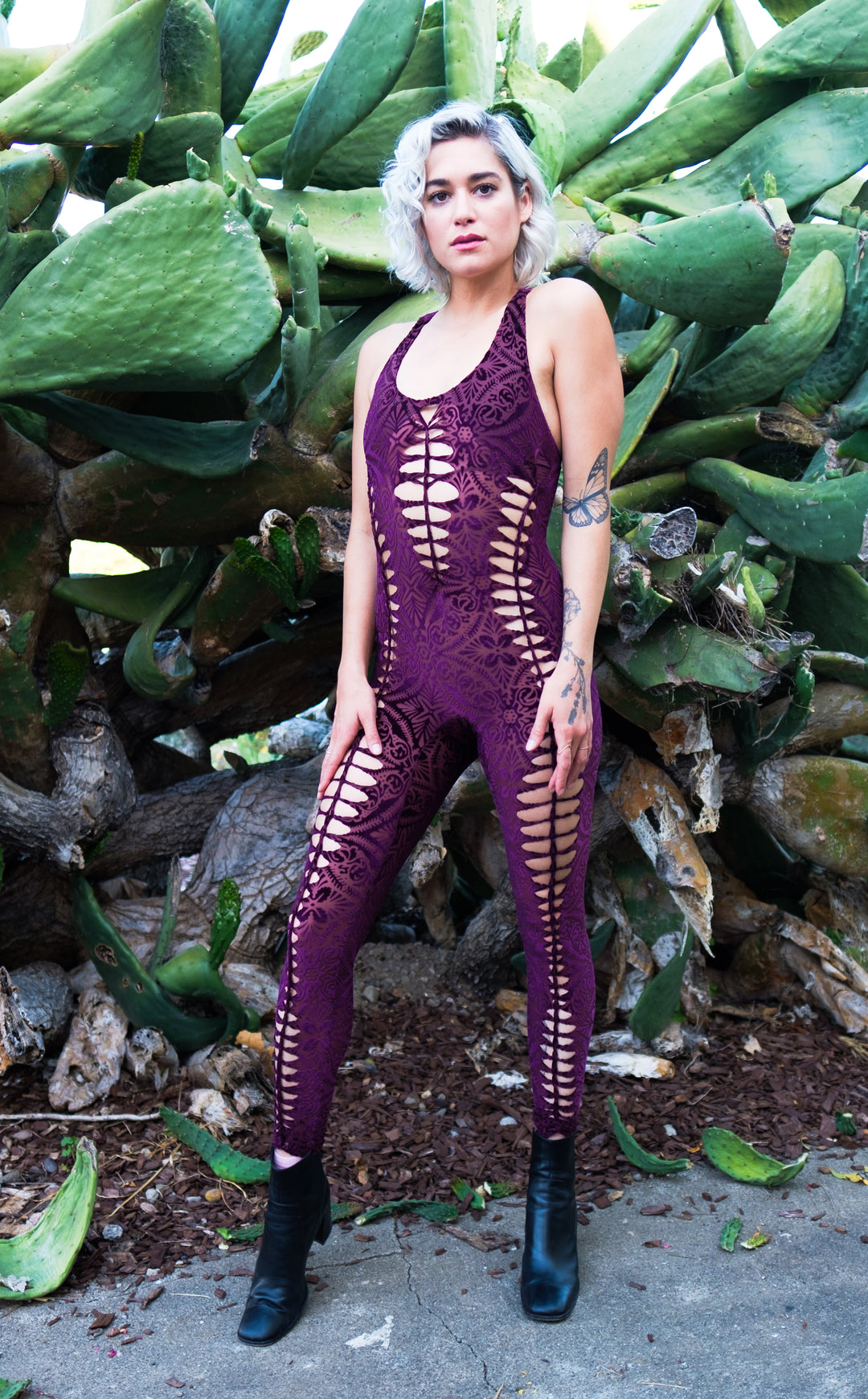 Maroon Burnout Panther Ladyhawke Onesie x Sniptease