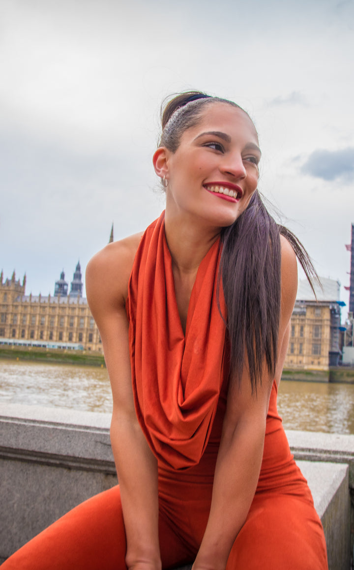 Burnt Sienna Suede Firebird Slim Bell Onesie