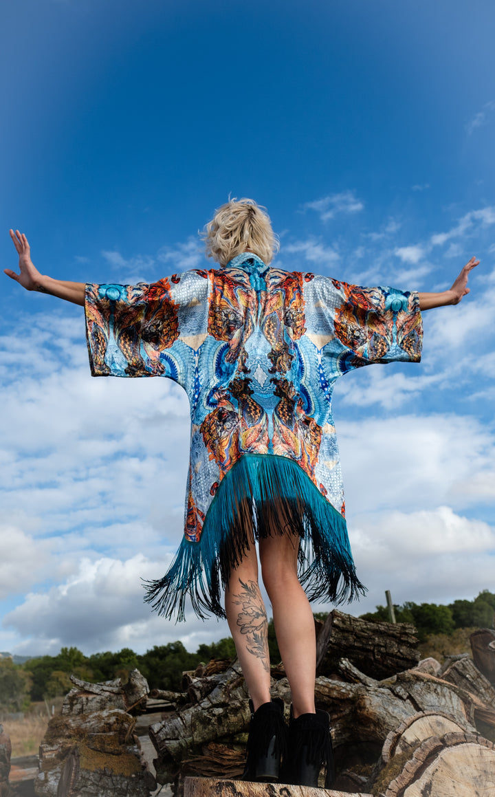 Swallow Tail Velvet Kimono x Android Jones