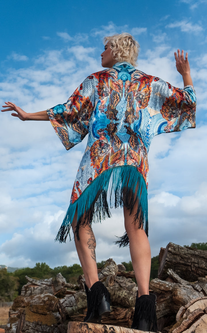Swallow Tail Velvet Kimono x Android Jones