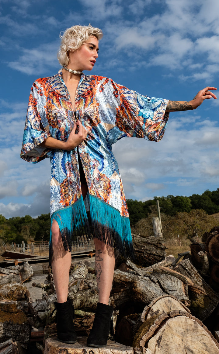 Swallow Tail Velvet Kimono x Android Jones