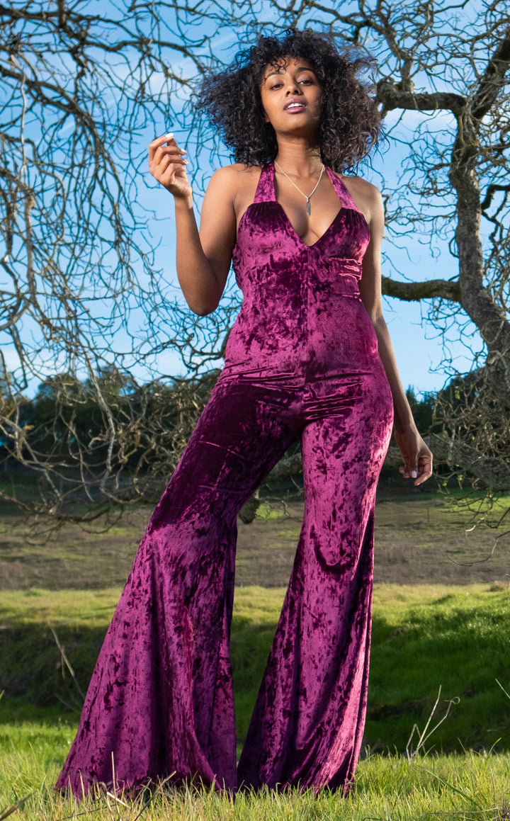 Boysenberry Velvet Tigra Jumpsuit