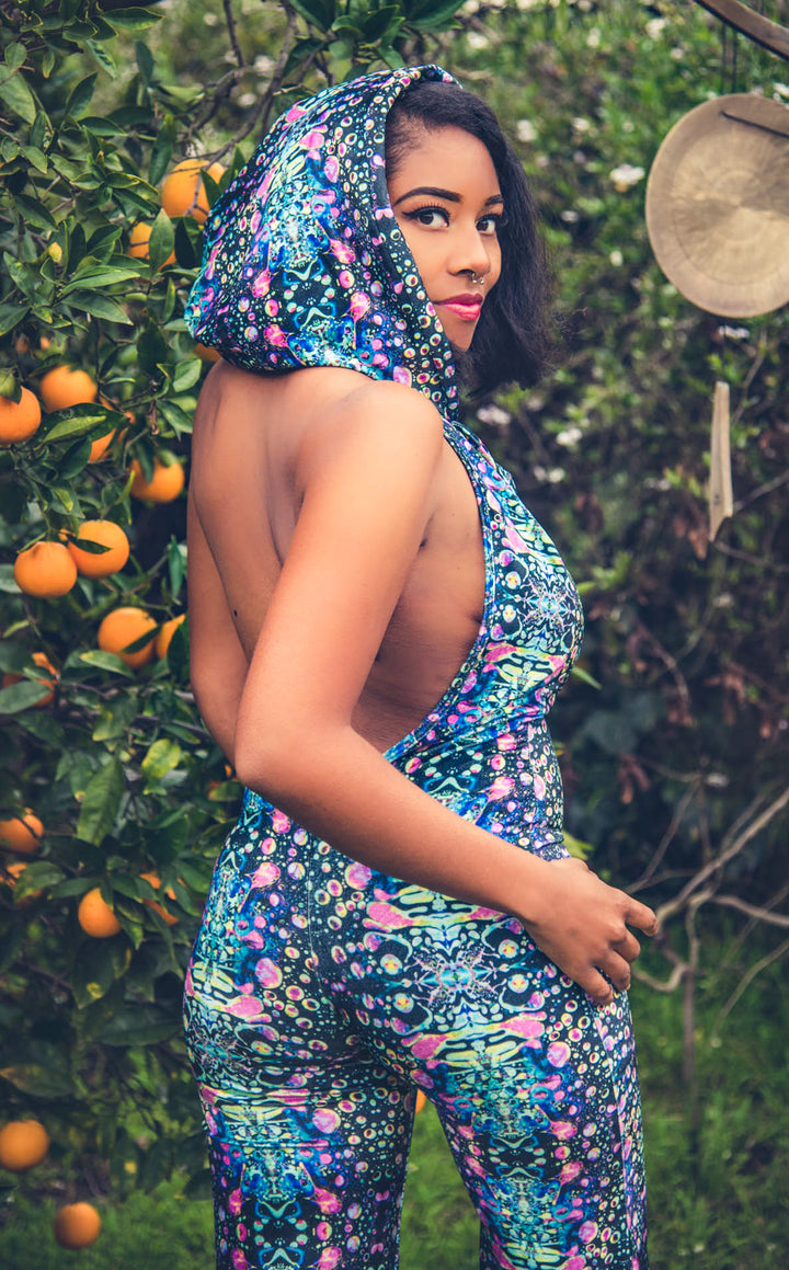 Cyan Liquid Light Velvet Mystique Onesie