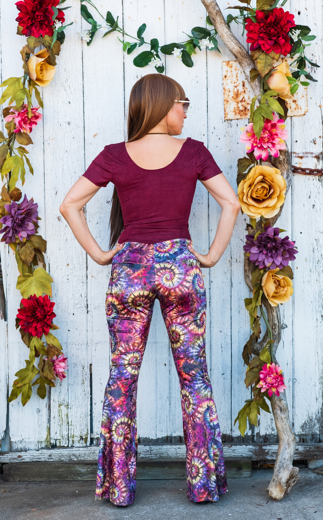 Maple Tie Dye Swirl Velvet Slim Bells