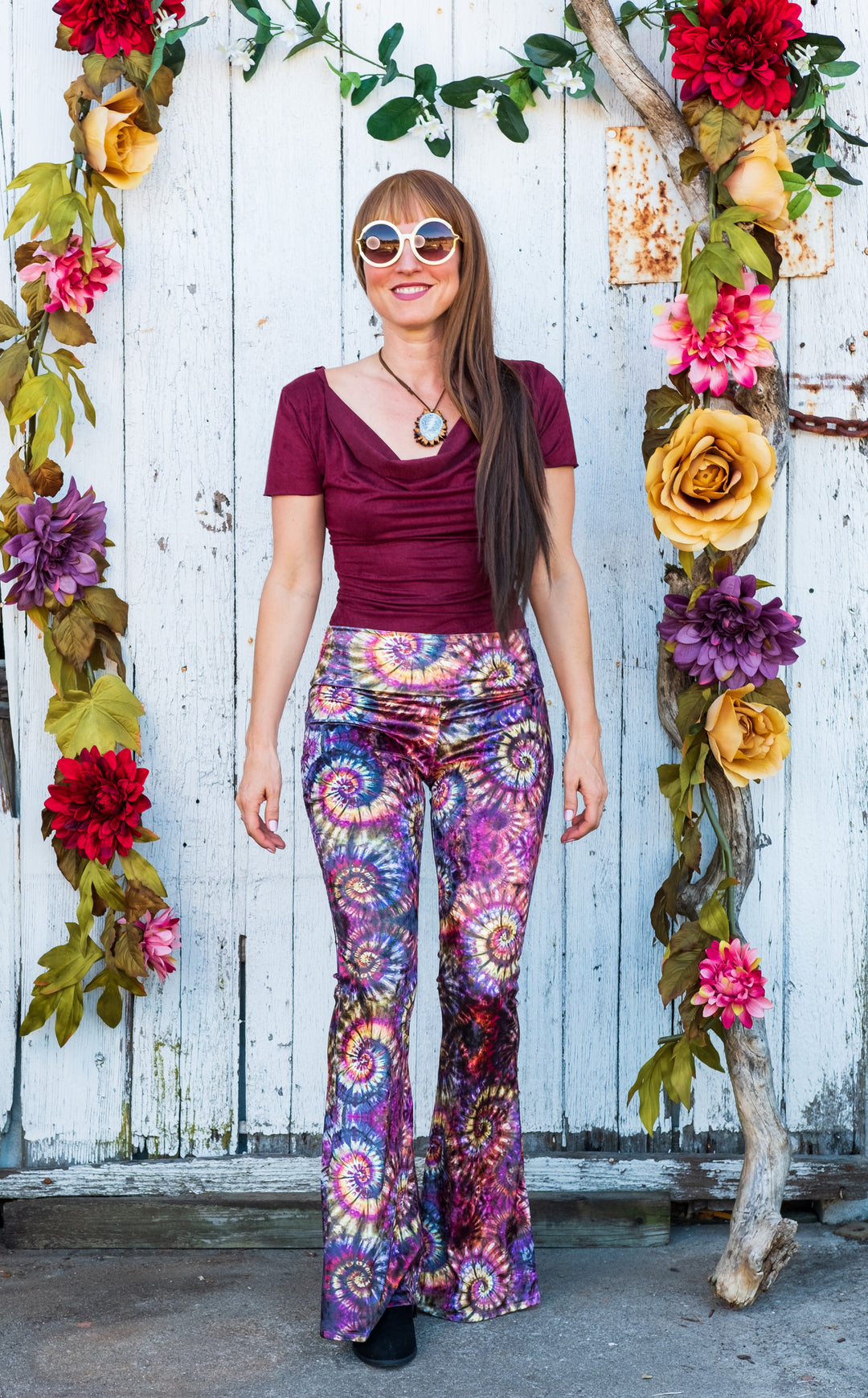 Maple Tie Dye Swirl Velvet Slim Bells