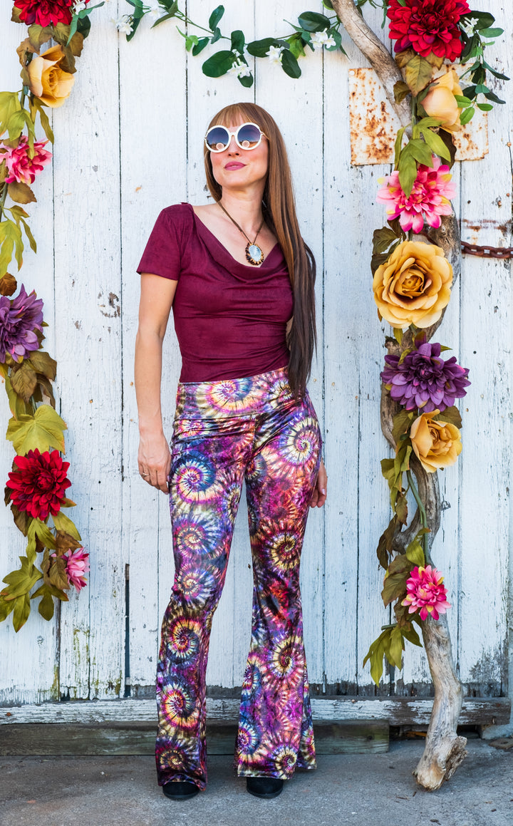 Maple Tie Dye Swirl Velvet Slim Bells