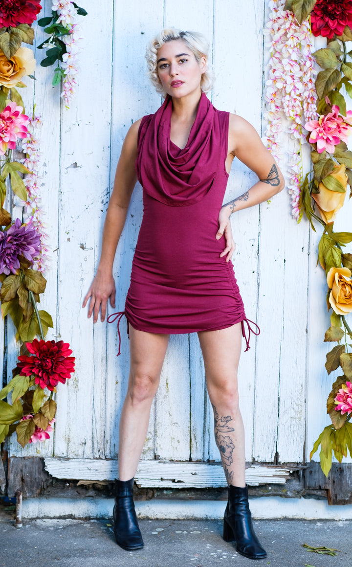 Maroon Bamboo Huntress Cinch Dress