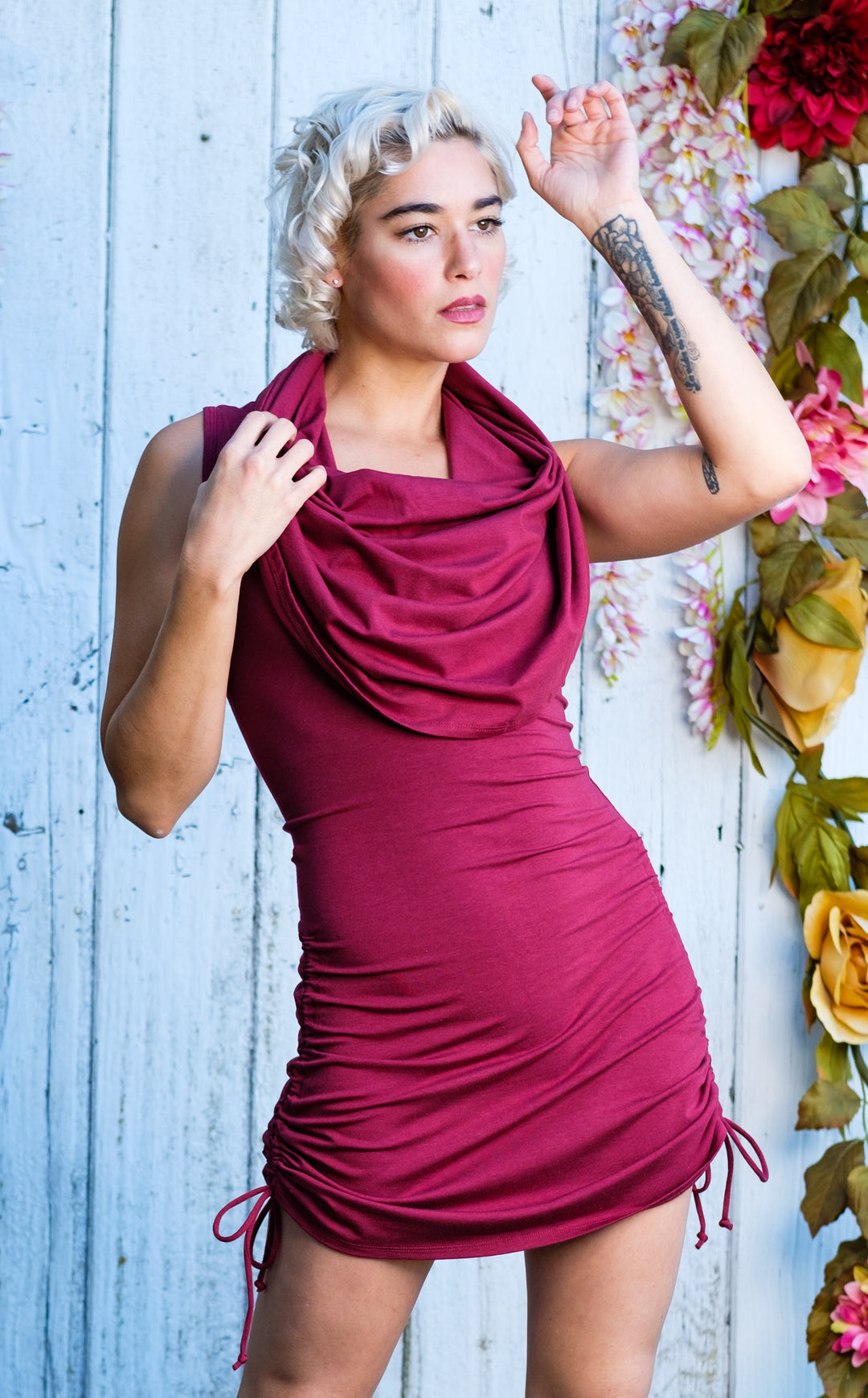 Maroon Bamboo Huntress Cinch Dress