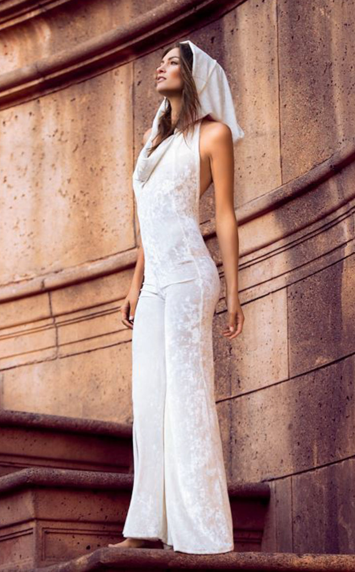 White Velvet Mystique Onesie