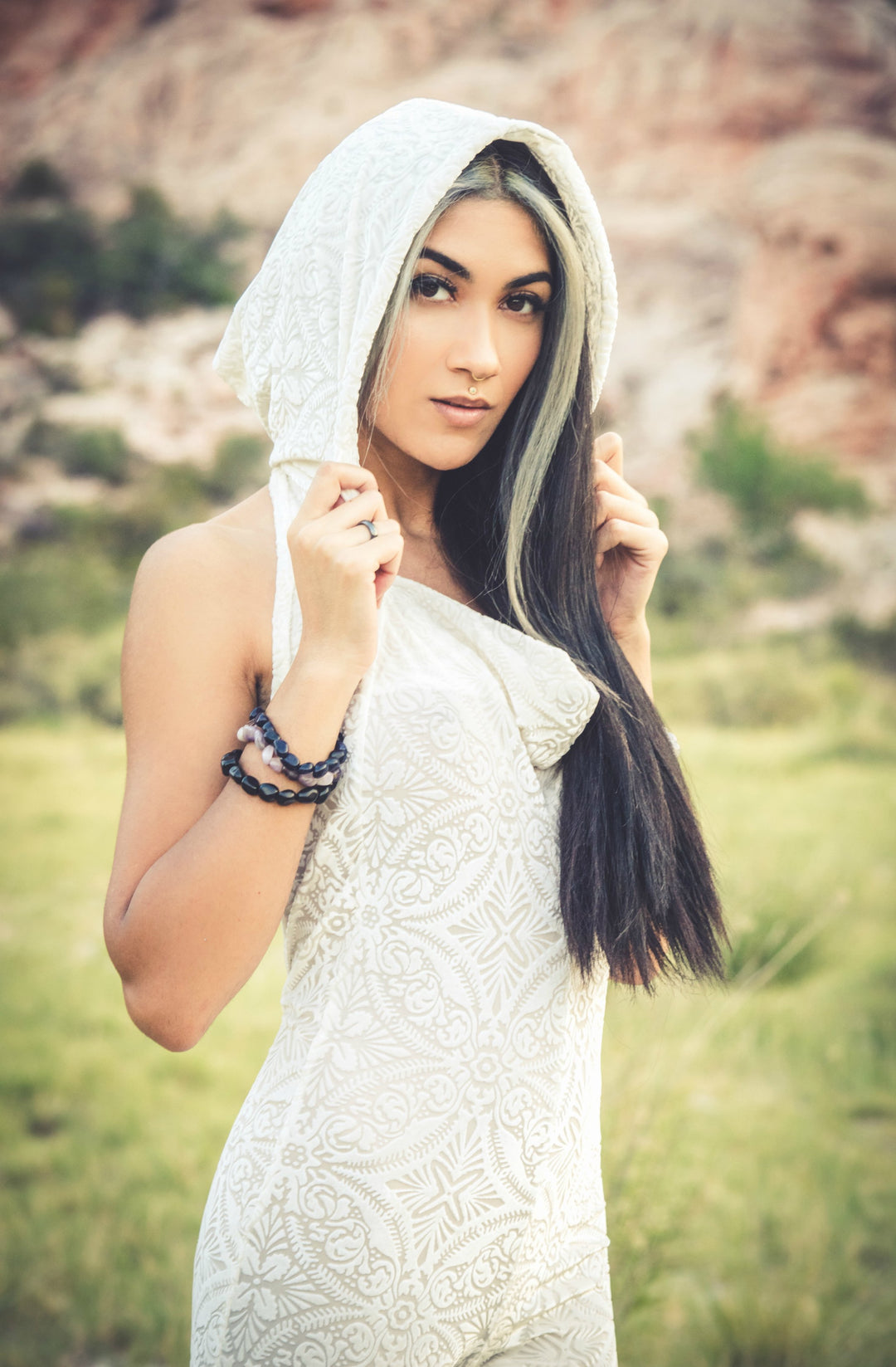 Snow White Burnout Velvet Mystique Onesie - Warrior Within Designs ,Onesie 