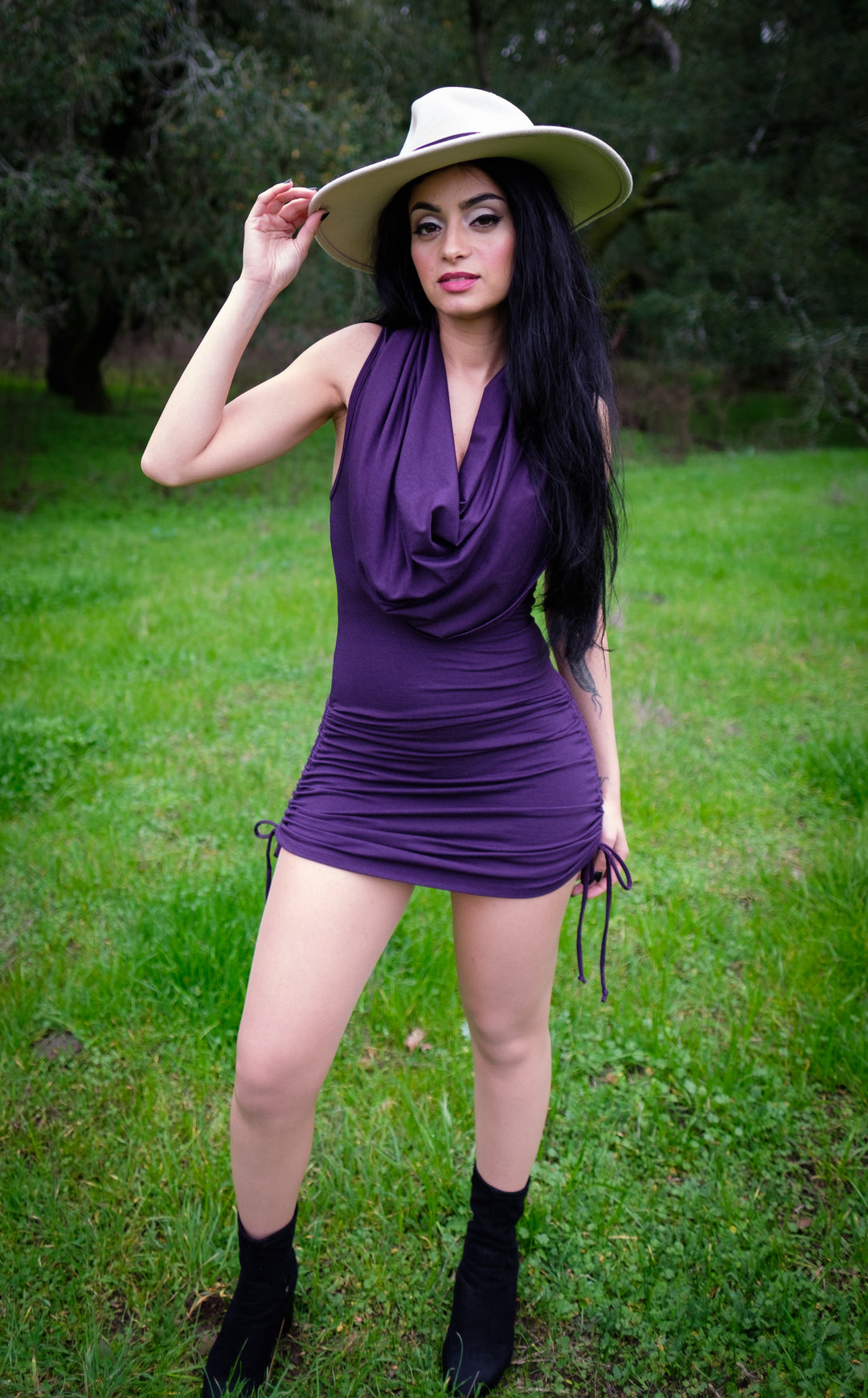 Purple Bamboo Huntress Cinch Dress