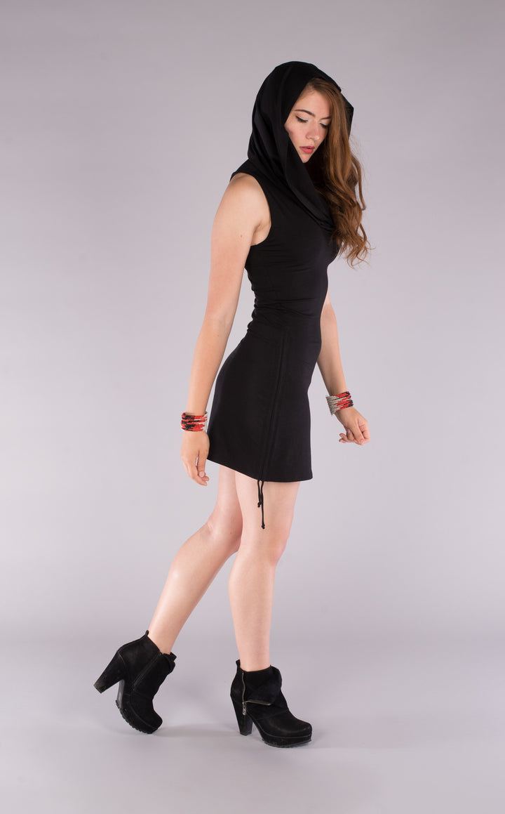 Black Bamboo Huntress Cinch Dress - Warrior Within Designs ,Dress 