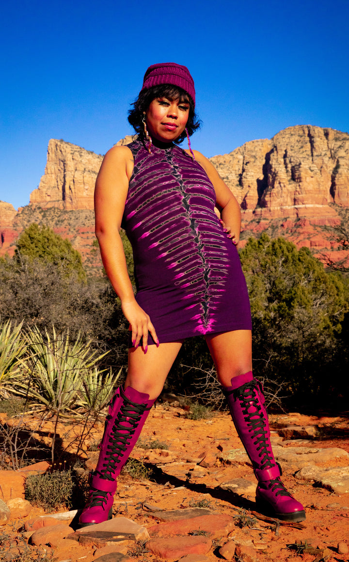 Purple Bones Tie Dye Dyna Dress