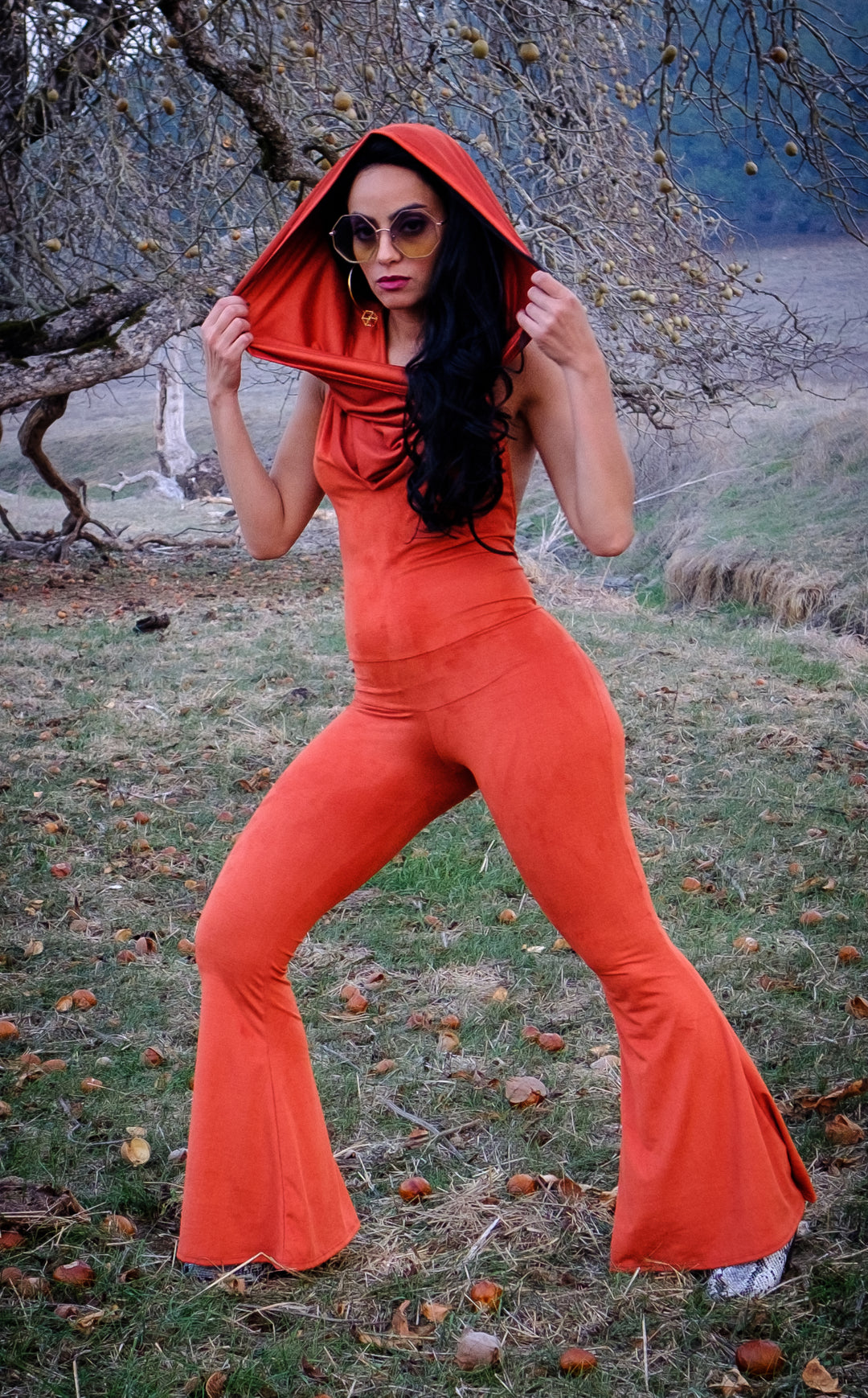 Burnt Sienna Suede Firebird Slim Bell Onesie - Warrior Within Designs ,Onesie 