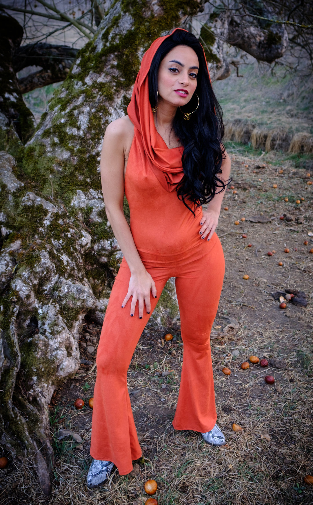 Burnt Sienna Suede Firebird Slim Bell Onesie - Warrior Within Designs ,Onesie 