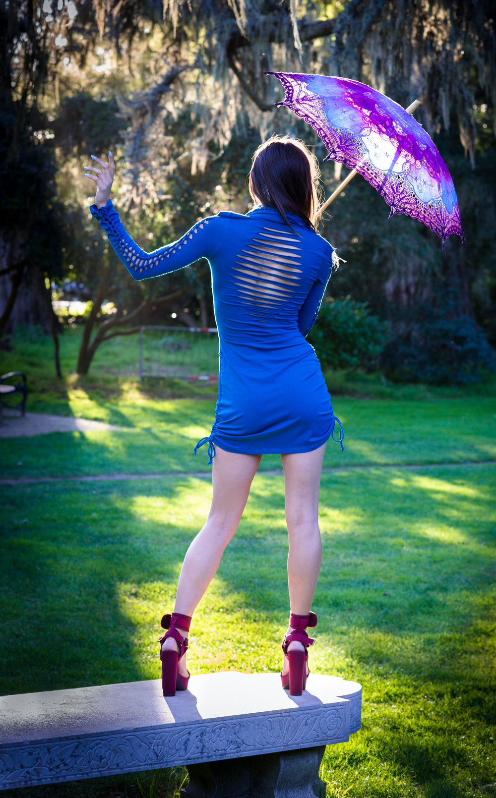 Snip Tease - Bamboo Long Sleeve Huntress Dress - Warrior Within Designs ,Dress 