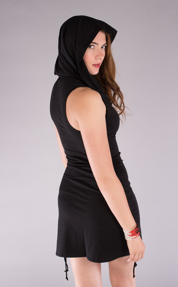 Black Bamboo Huntress Cinch Dress - Warrior Within Designs ,Dress 