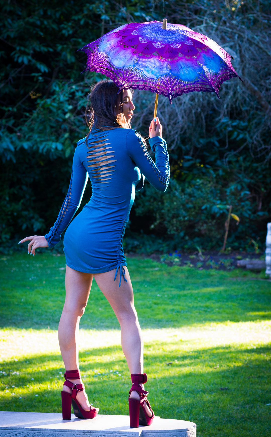 Snip Tease - Bamboo Long Sleeve Huntress Dress - Warrior Within Designs ,Dress 