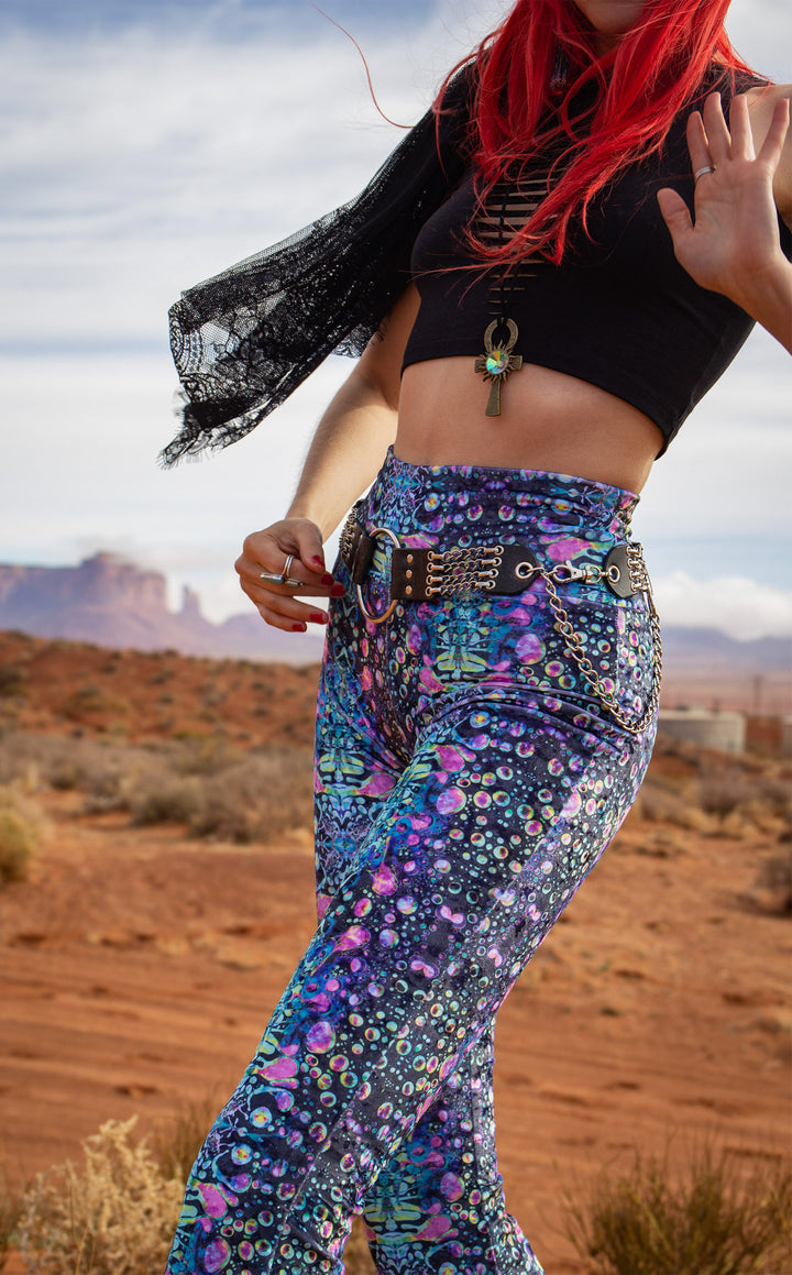 Cyan Liquid Light VELVET Slim Bells