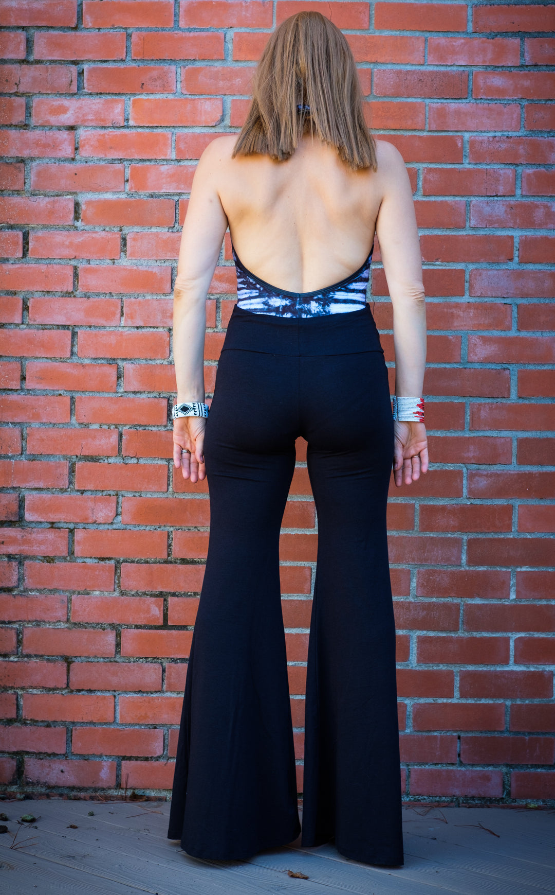 Black Bamboo High Waist Flow Pants - Warrior Within Designs ,Pants 
