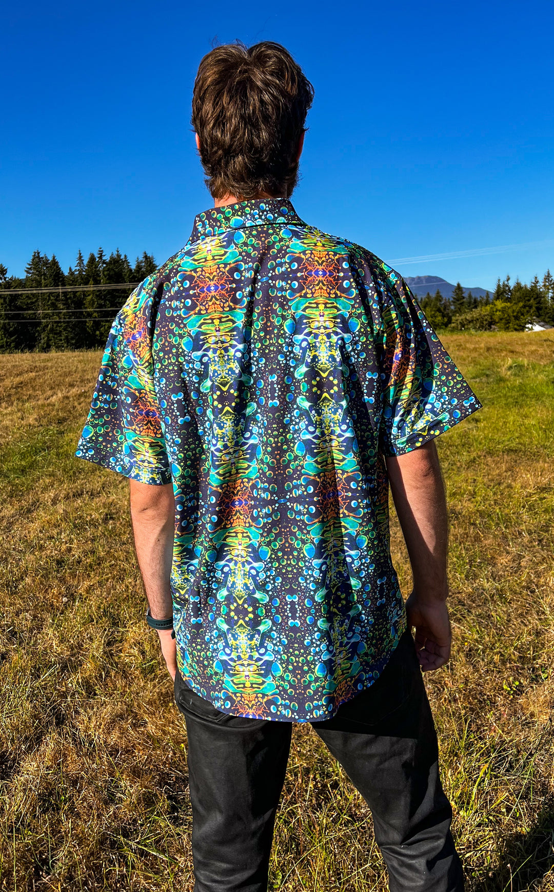 Green Liquid Light Button Down Shirt