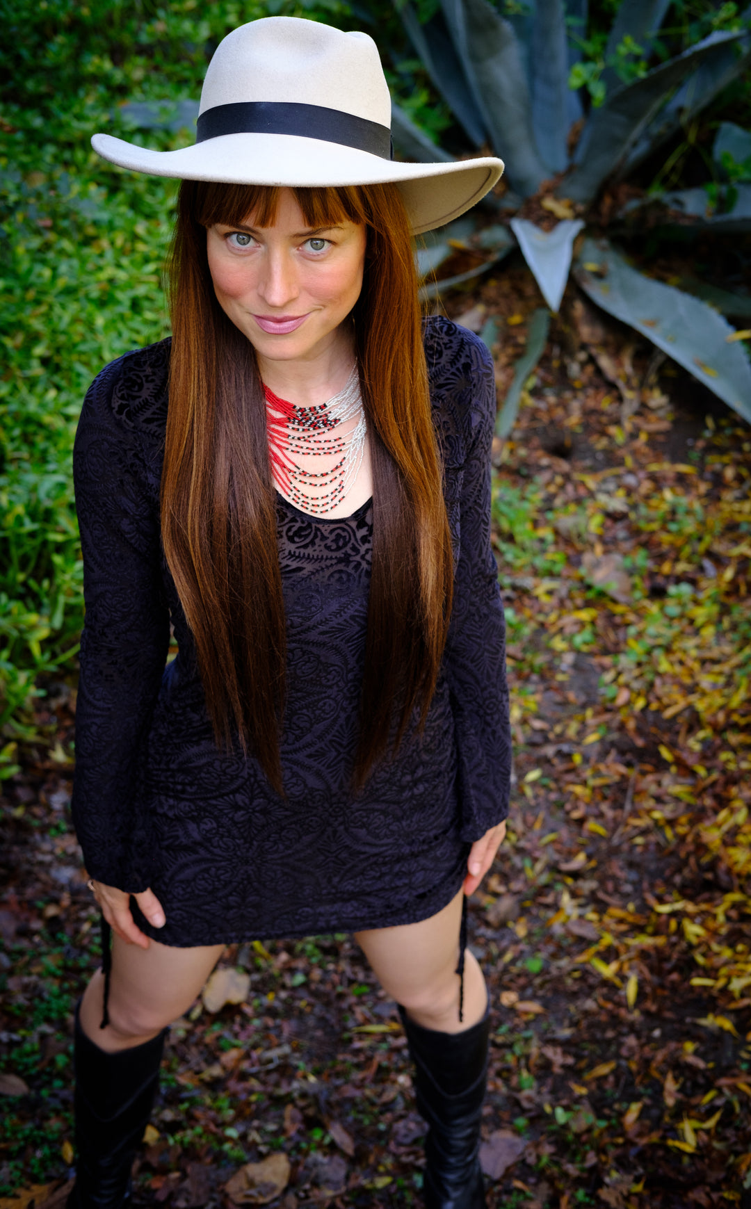 Midnight Burnout Sleeved Echo Cinch Dress