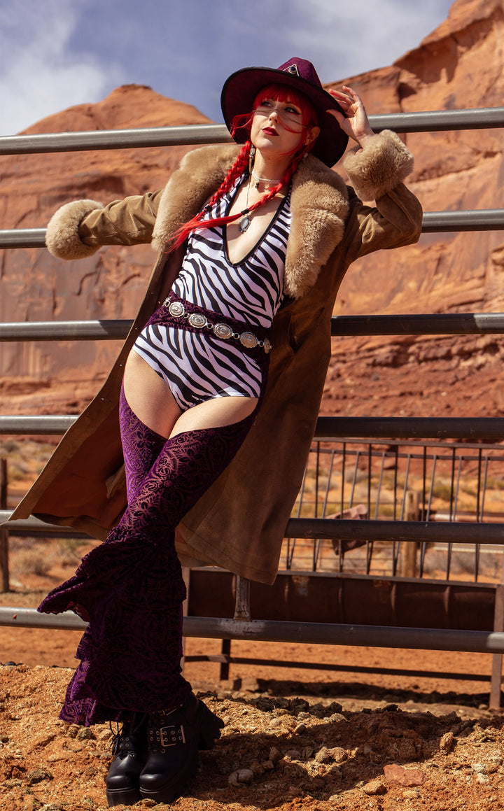 Maroon Vaquera Chap Pirate Pants