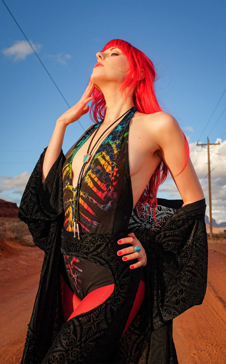 Rainbow Bones Tie Dye Liberty Bodysuit