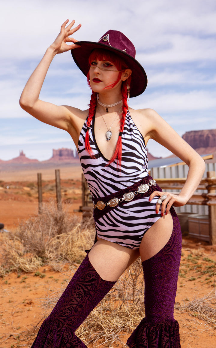 Maroon Vaquera Chap Pirate Pants